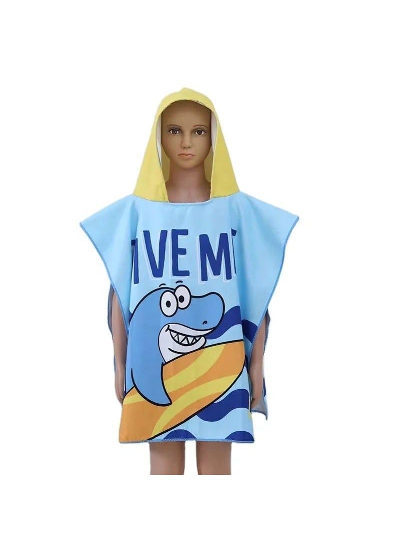 Butterthief Poncho Towel for Kids Hooded Bath Towels 60 x 120 cm Toddler Pool Towel for Boys Girls 17 Years Light Blue