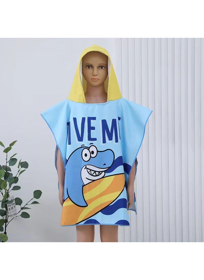 Butterthief Poncho Towel for Kids Hooded Bath Towels 60 x 120 cm Toddler Pool Towel for Boys Girls 17 Years Light Blue