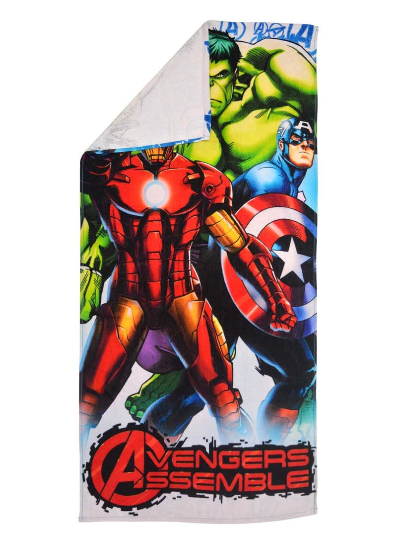 Athom Living Marvels Avengers Themed Kids Bath Towel 60x120cm 350 GSM Soft Absorbent Multicolor Perfect for Boys and Girls Fun Vibrant Design Pack of 2