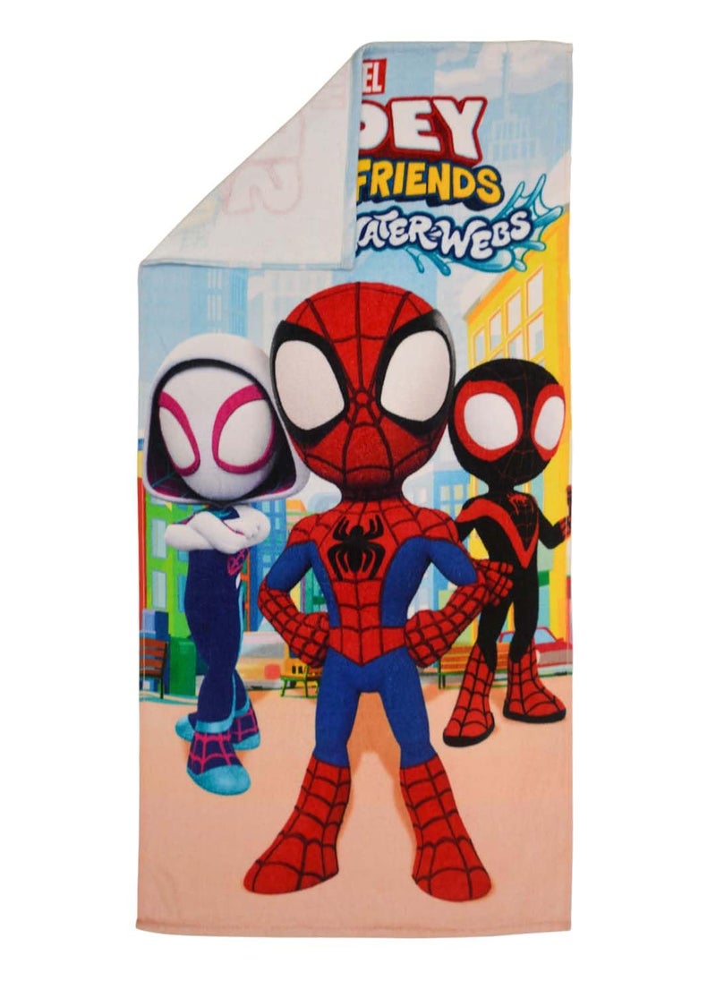 Athom Living Marvels Spiderman Themed Kids Bath Towel 60x120cm 350 GSM Soft Absorbent Multicolor Perfect for Boys and Girls Fun Vibrant Design Qty of 2 Bath Towel