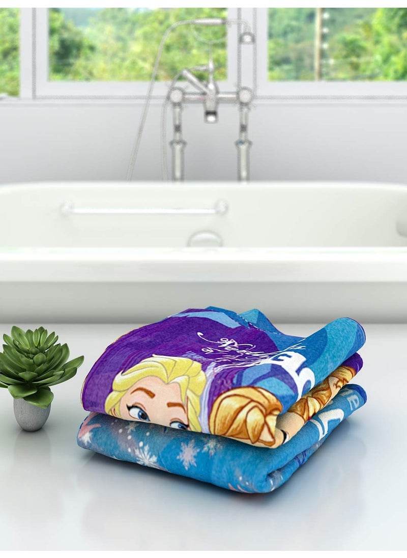 Athom Living Disney Frozen Premium 100 Cotton Kids Bath Towel 350 GSM 60x120 cm Pack of 2