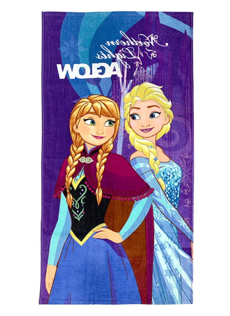 Athom Living Disney Frozen Premium 100 Cotton Kids Bath Towel 350 GSM 60x120 cm Pack of 2