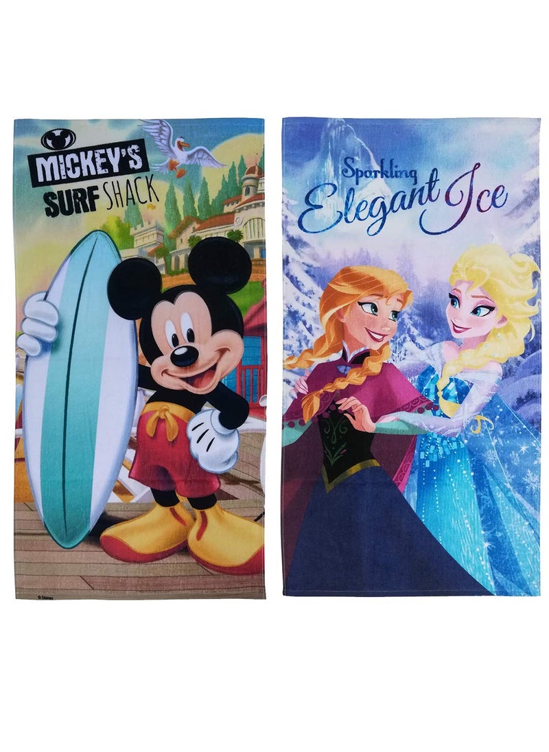 Athom Living Cotton Disney Kids Bath Towel Pack of 2 Multicolor
