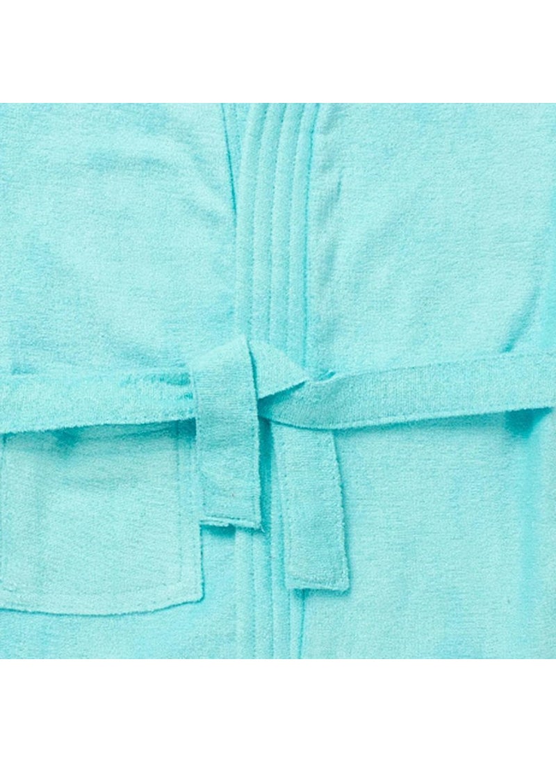 Sanddune Baby Boys Terry Cotton Half Sleeves Knee Length Pocket with Waist Belt Bathrobe for Age Group Between 1 to 2 Years Sky Blue