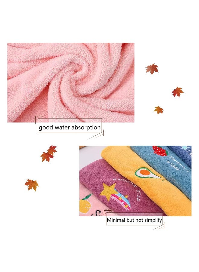 5 Pack Microfiber Hair Drying Towel Super Absorbent Instant Hair Dry Wrap with Button Anti Frizz Soft Bath Shower Cap Head Towel for Girls Women Ladies Kids Long Thick Hair Drying Quickly