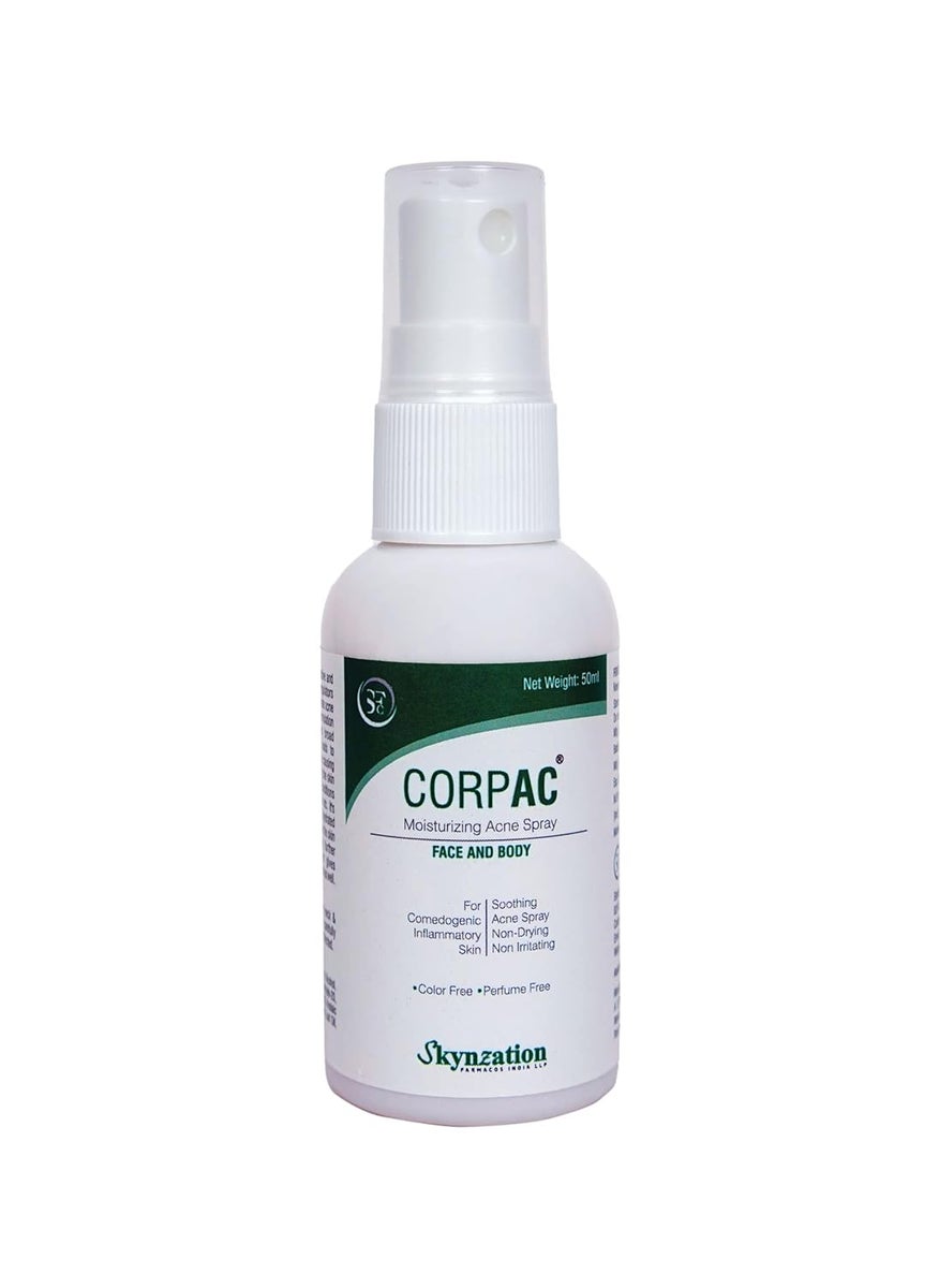 CORPAC Moisturising SprayAntiacne AntiInflammatoryI Healing effect against Acne Symptoms or Razor Bumps I 50ml pump bottle