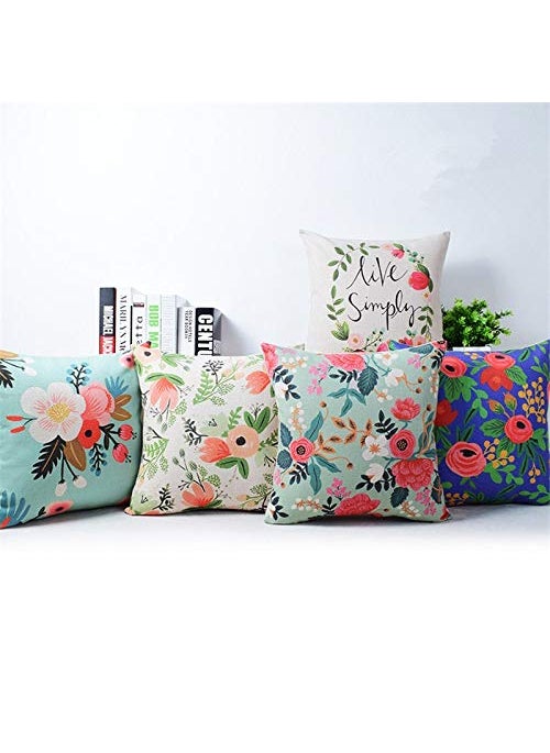 AEROHAVEN Set of 5 Designer Decorative Throw PillowCushion Covers CC141 16 inch x 16 inch Multicolour