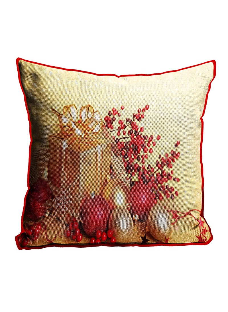 DREAMVIO Polyester Jute Merry Christmas ThrowPillow Covers Cushion Covers for Living Room Set of 5 16 X 16 Inch Multicolor Dv516Mccjute0060