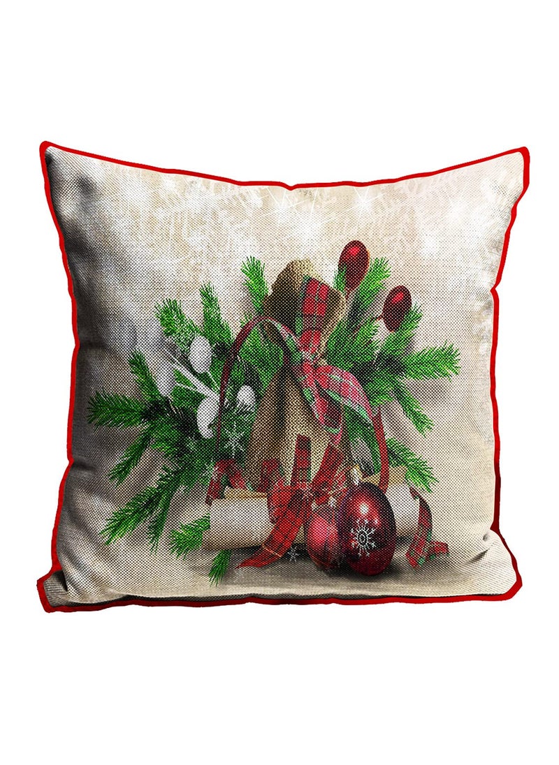DREAMVIO Polyester Jute Merry Christmas ThrowPillow Covers Cushion Covers for Living Room Set of 5 16 X 16 Inch Multicolor Dv516Mccjute0058