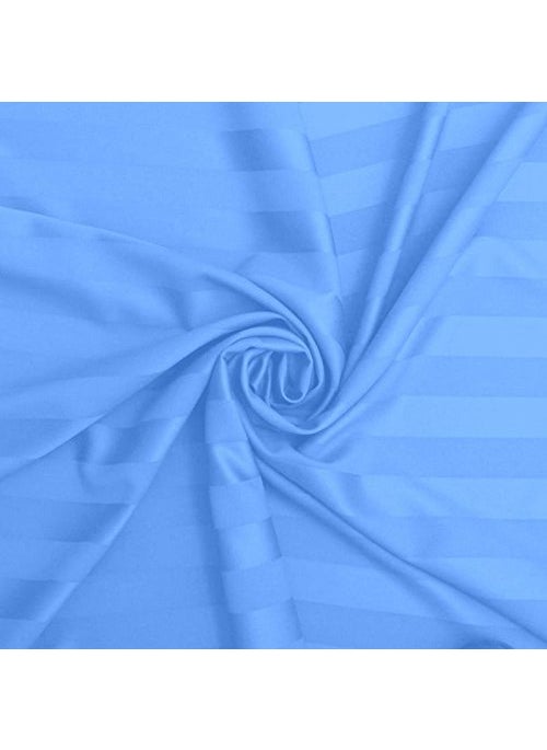 Jaipur Linen Cotton Luxurious Striped 2 Piece Sateen Pillow Cover Set King Size 20 Inch x 36 InchSky Blue 300 GSM