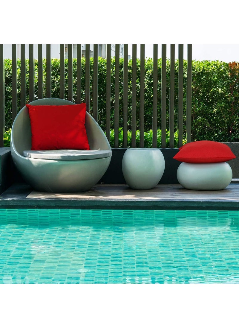 INDIDECOR 802044 Decorative Outdoor Waterproof Throw Pillow with Pillow Covers Square Patio Balcony Garden Waterproof Cushion Case for Couch Bed Patio Sofa Tent18 x 18 Inch Red 4 nos