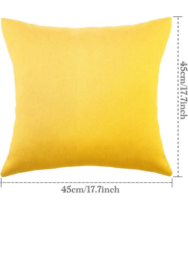 INDIDECOR 802058 4 Pack Decorative Outdoor Throw Pillow with Pillow Covers Square Patio Balcony Garden Waterproof Cushion Case for Couch Bed Patio Sofa Tent18 x 18 Inch Yellow