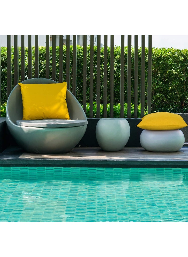 INDIDECOR 802058 4 Pack Decorative Outdoor Throw Pillow with Pillow Covers Square Patio Balcony Garden Waterproof Cushion Case for Couch Bed Patio Sofa Tent18 x 18 Inch Yellow