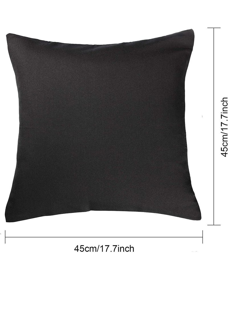 INDIDECOR 802059 Decorative Outdoor Waterproof Throw Pillow with Pillow Covers Square Patio Balcony Garden Waterproof Cushion Case for Couch Bed Patio Sofa 18 x 18 Inch Black 4nos