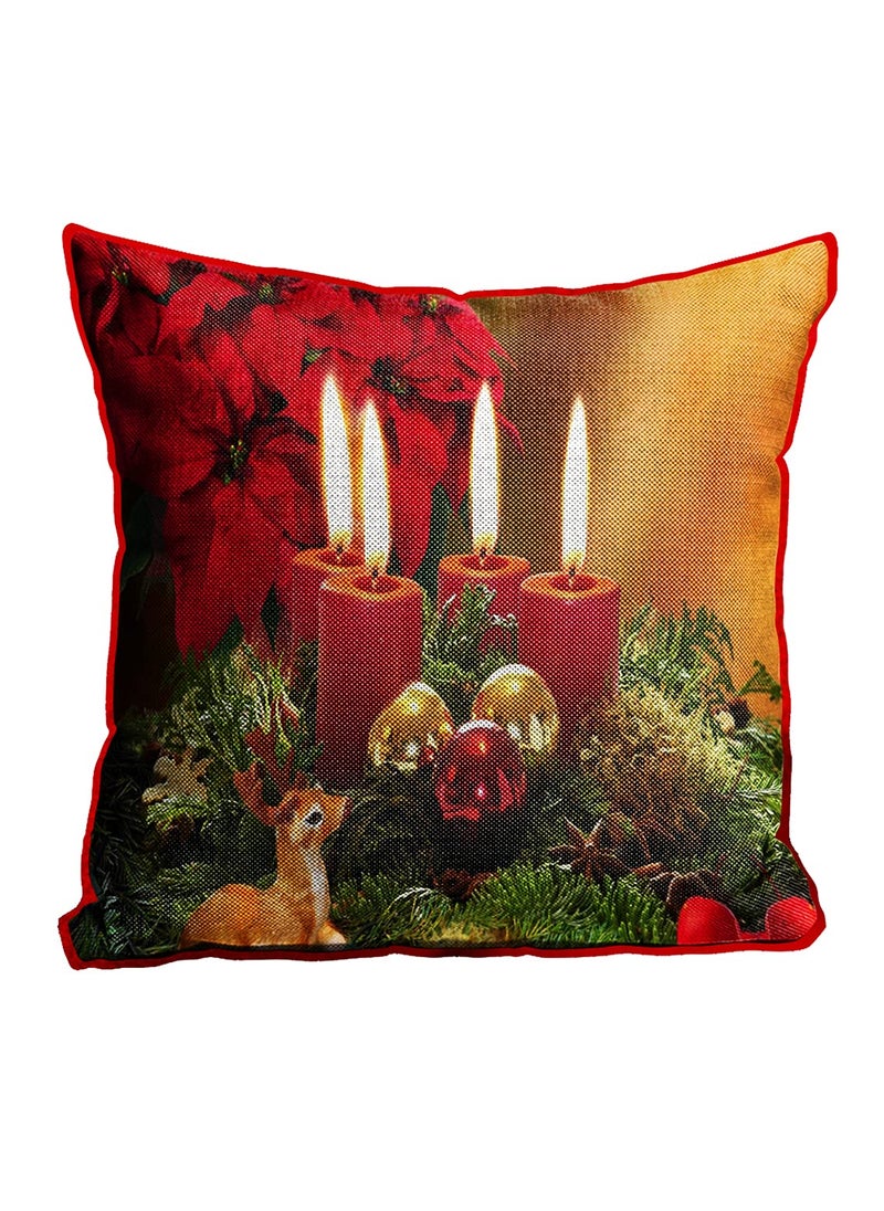 DREAMVIO Polyester Jute Merry Christmas ThrowPillow Covers Cushion Covers for Living Room Set of 5 16 X 16 Inch Multicolor Dv516Mccjute0066