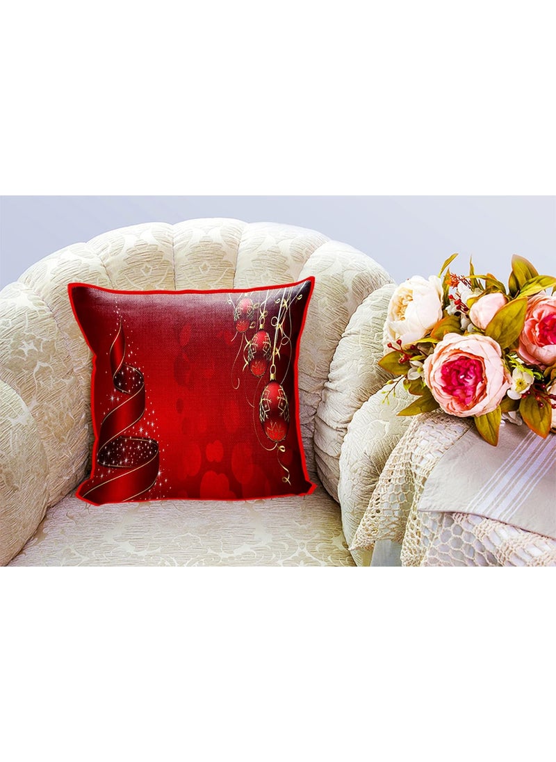 DREAMVIO Polyester Jute Merry Christmas ThrowPillow Cushion Covers for Living Room Set of 5 16 X 16 Inch Multicolor Dv516Mccjute0062