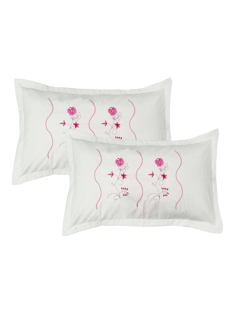 Rj Products Luxury Embroidery Cotton Pillow Covers Set of 6 White_Envelope