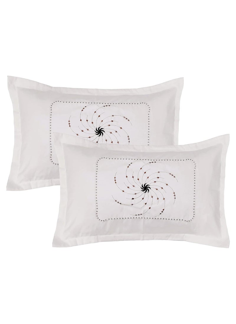 Rj Products Luxury Embroidery Cotton Pillow Covers Set of 6 White_Envelope