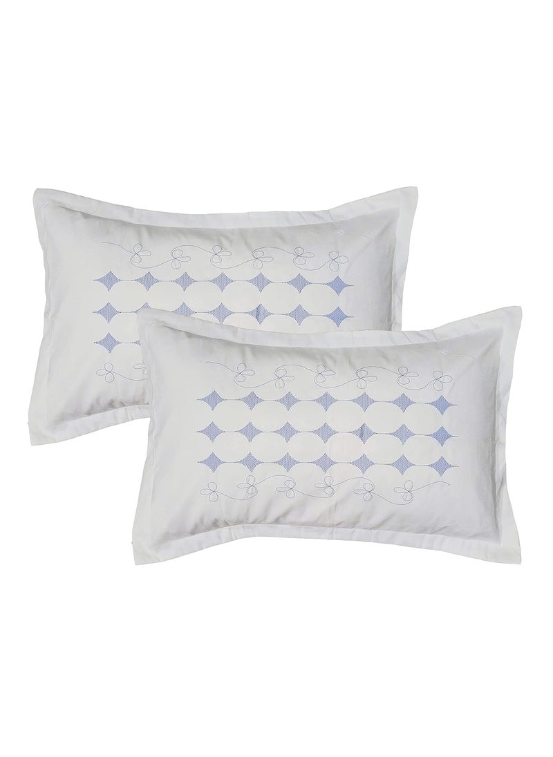 Rj Products Luxury Embroidery Cotton Pillow Covers Set of 6 White_Envelope