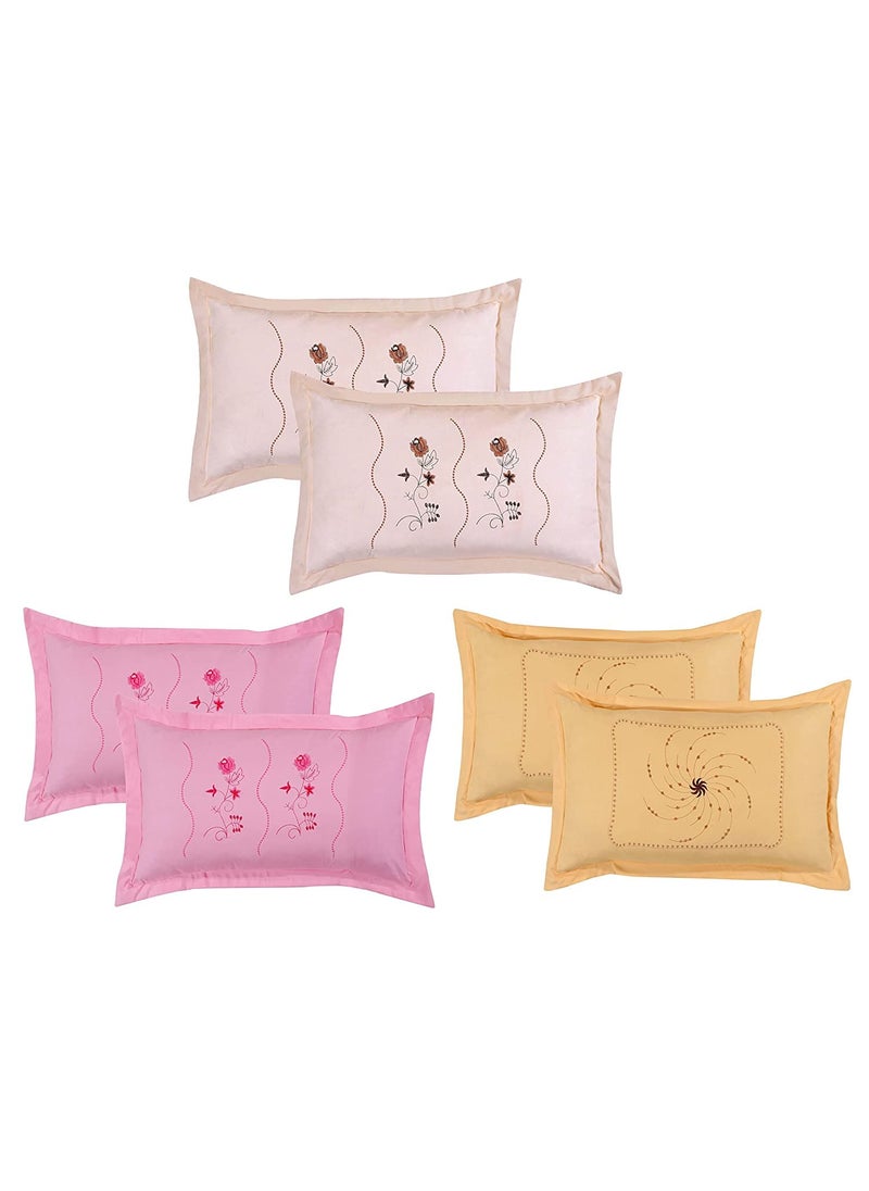 Rj Products Embroided Pillow Covers Set of 6 Piece Multi Color