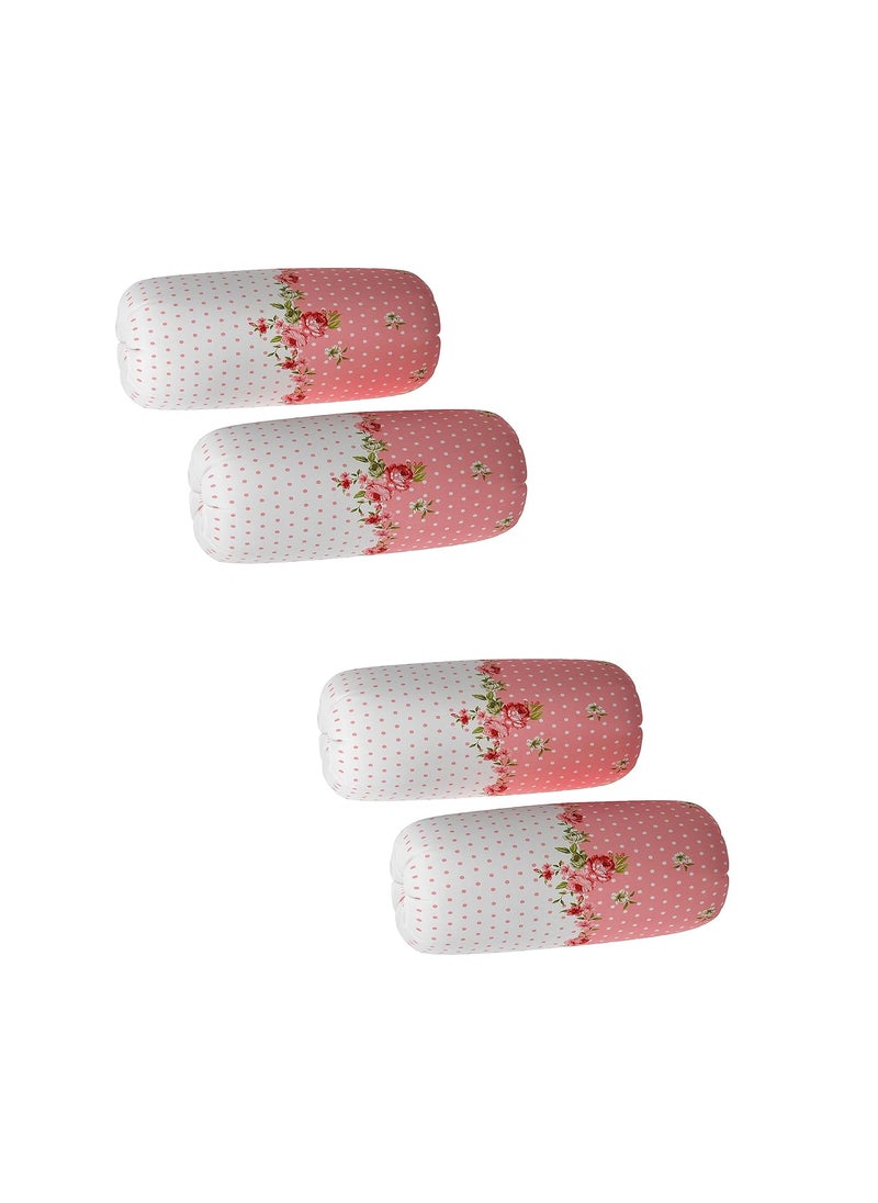 ROYAL TREND Cotton 100TC Chenille Bolster Round Pillow Covers Multi Color 16 X 32 Inch Pack of 4