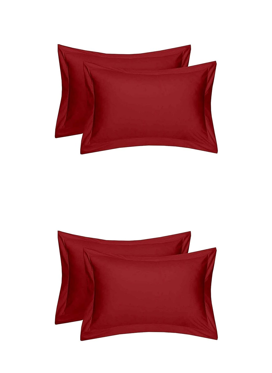 HSR Collection 100 Cotton King Size 4 Piece Pillow Covers Maroon