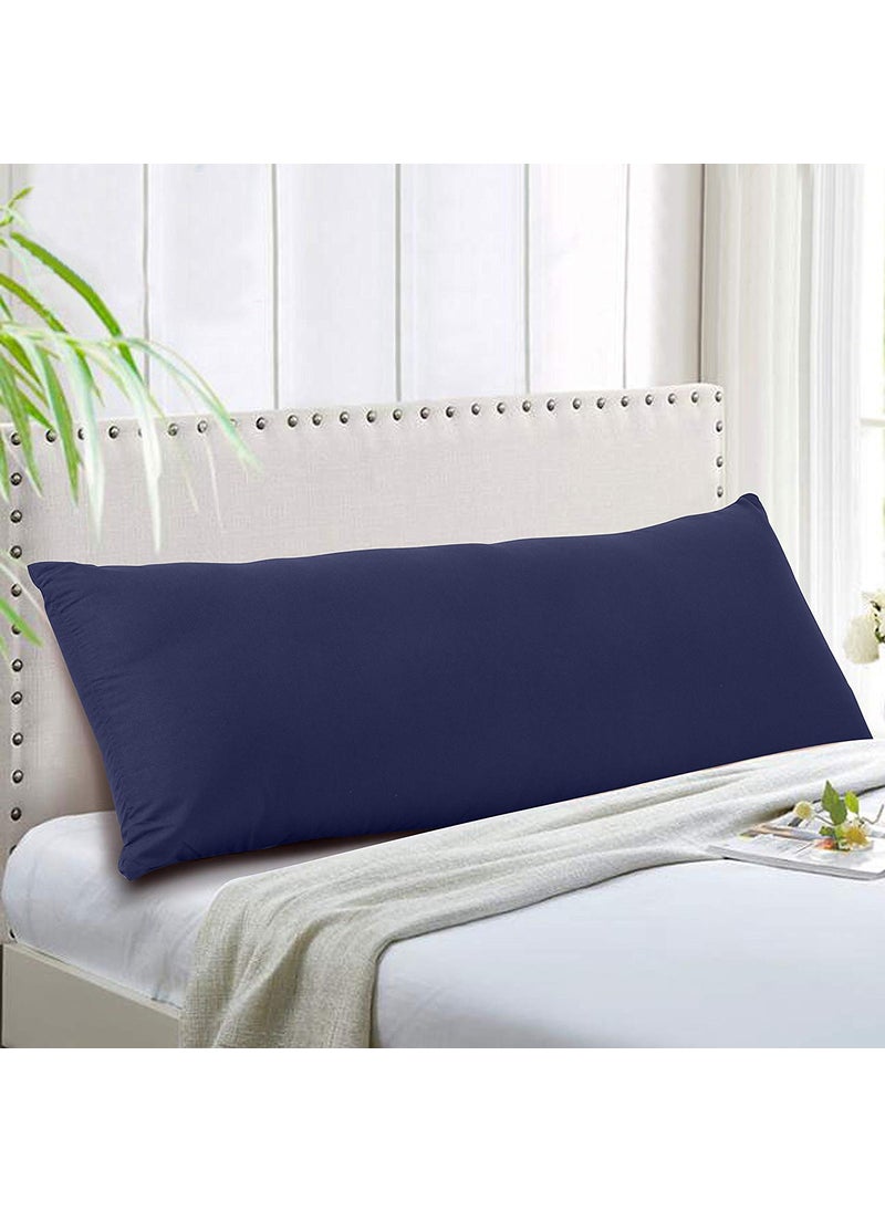 Jaipur Linen Cotton Luxurious Striped 2 Piece Sateen Pillow Cover Set Full Body Pillow Cover 21 Inch X 55 InchDark Blue 300 GSM