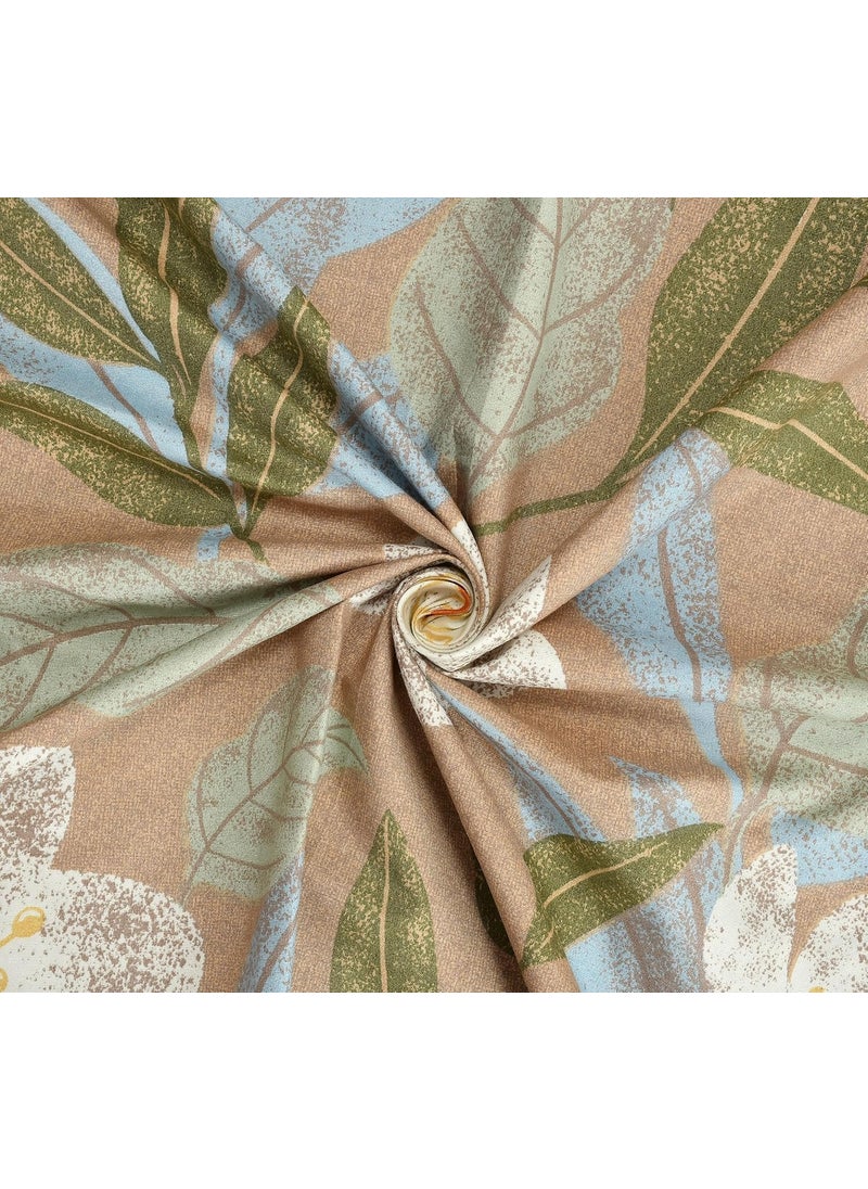 Festival Home Furnishings Cotton Fabric 5D Diwan Covers Set of 2 Bolster Covers 1 Bedsheet 5 Cushion Covers Standard Size Floral Brown