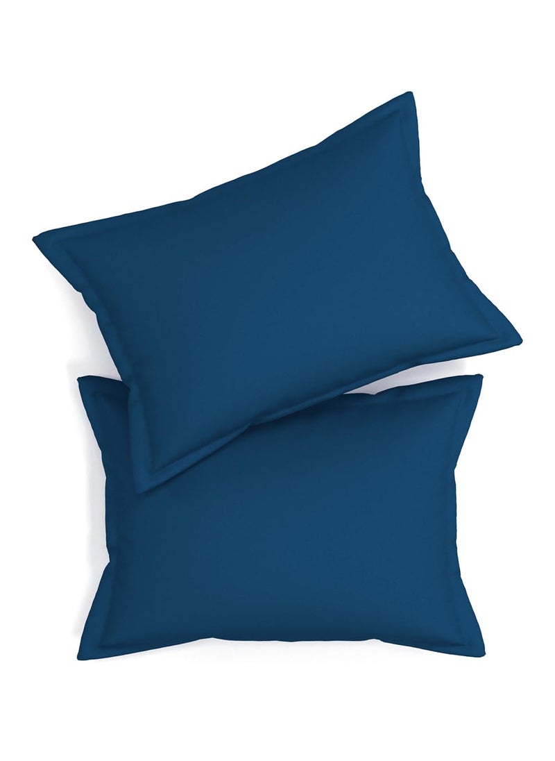 VAS COLLECTIONS Premium Cotton Pillow Covers Regular Pillow Cases Navy Blue and Green 4 Piece Pillow Cover Standard Size