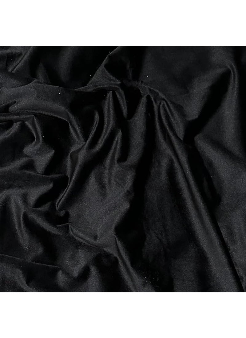 beddingNdecor Black Velvet Viscose Fabric 54137cm Wide Upholstery Fabric for Curtains Cushions Sofa Cover Furnishing 250GSM Velvet Fabric by Meter Breathable Velvet Fabric Skin Friendly