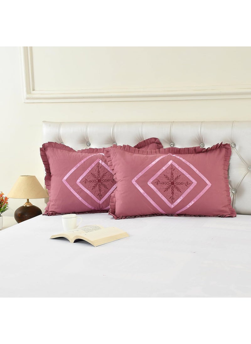 Rj Products Embroidery Pillow Cover Onion Color Set of 4 Pieces