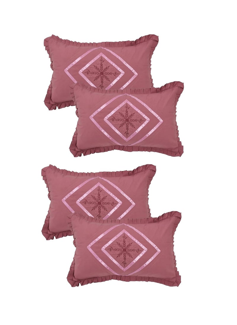 Rj Products Embroidery Pillow Cover Onion Color Set of 4 Pieces