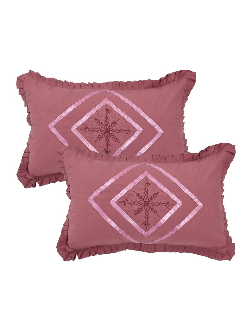 Rj Products Embroidery Pillow Cover Onion Color Set of 4 Pieces