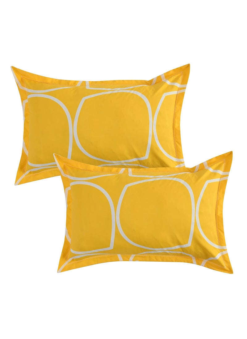 Nirwana Decor MiniDream 280 TC Microfiber Supersoft Checkered Pillow Cover Set of 4 18 X 28 inches FBChecksYellow Pack of 2 Pair