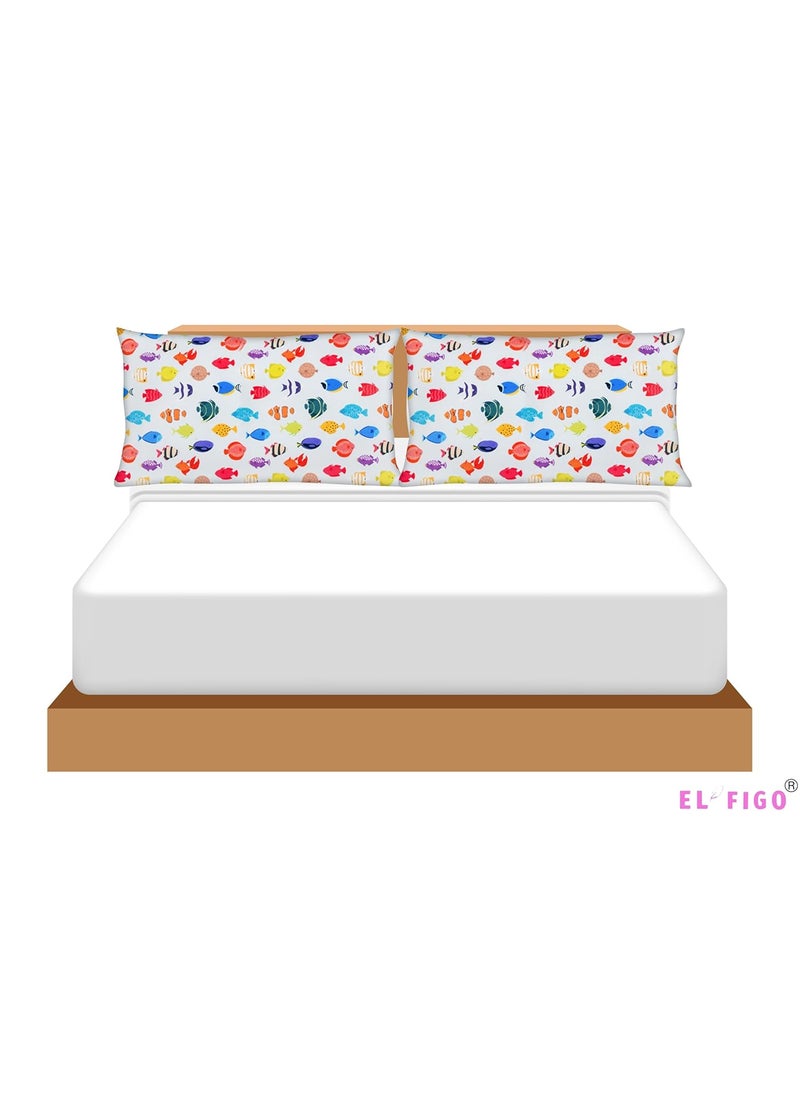 EL FIGO Soft Decorative Cartoon Printed Velvet Pillow Cases No Filler Set of 2 Standar Size 25 inch 16 inch White