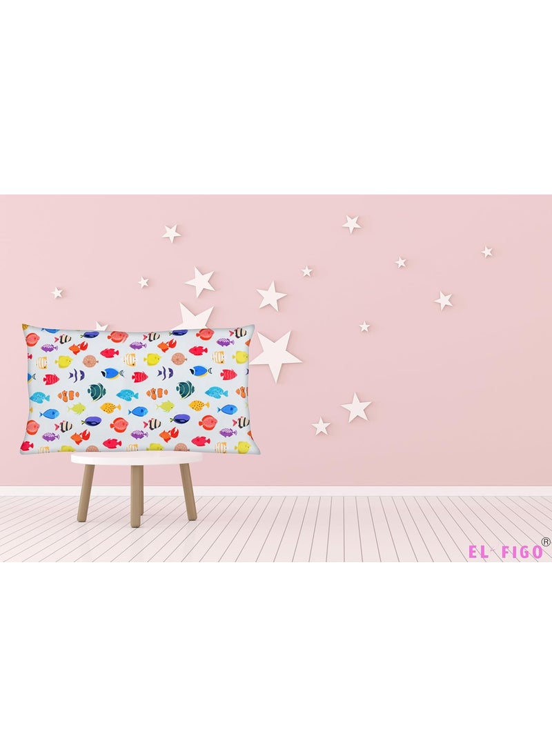 EL FIGO Soft Decorative Cartoon Printed Velvet Pillow Cases No Filler Set of 2 Standar Size 25 inch 16 inch White