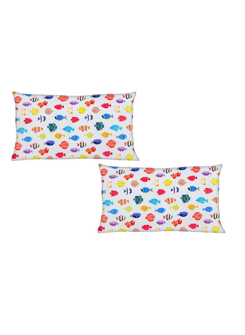 EL FIGO Soft Decorative Cartoon Printed Velvet Pillow Cases No Filler Set of 2 Standar Size 25 inch 16 inch White