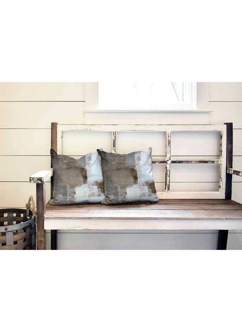 Linen Basics Decorative Digital Printed Holland Velvet Cushion Square Pillow Covers Pillowcases for Sofa Bedroom with Invisible Zipper ColorBrown Set of 516X16 Inches