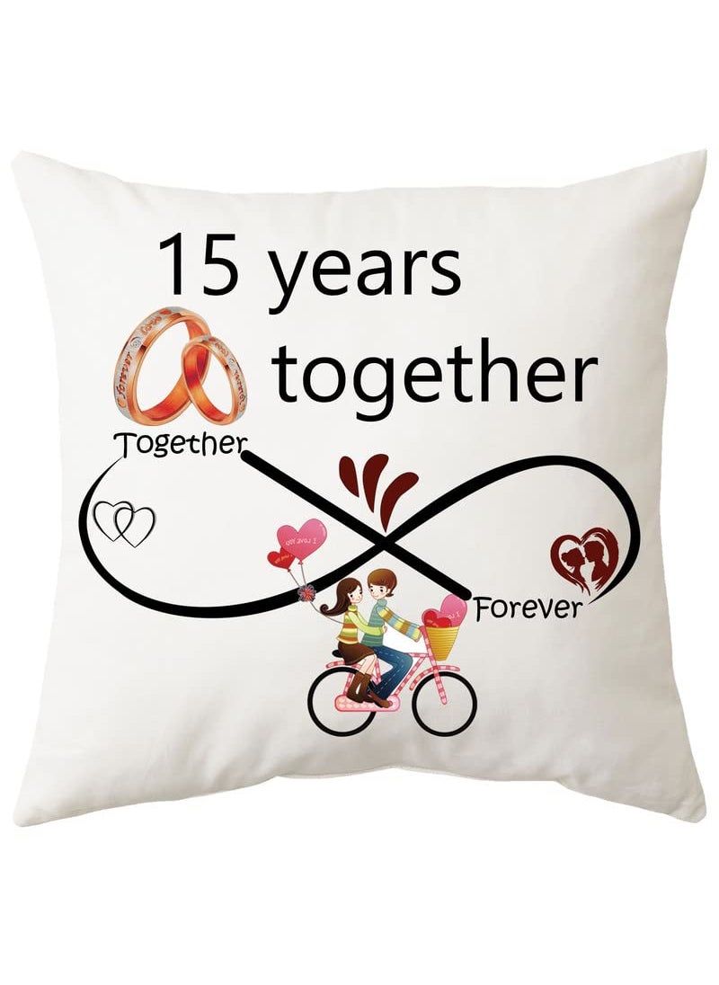 Bhawani Gift 15 Years Together Personalized CushionPillow KeyChain and Coffee Mug Designed for Your Loved Onesfor Your Family and Friends