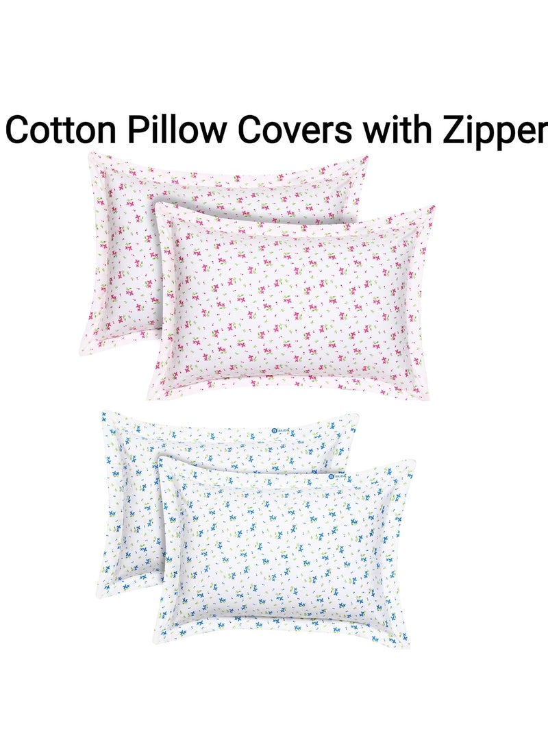 HOUSE FOX Set of 3 Pair Or 6 Pcs Cotton ZipChain Pillow CoversCasesProtectors NOT Pillow Set of 3 Pair Or 6 PcsSize 18x28inch 18 X 28 inch Multicolor