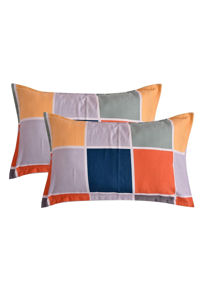 Umi Super Soft Brushed Microfiebr Cotton Pillow CoversSet of 4Total 8 Pcs 17X27Inches 43X68CM Printed Pillow CoversFlange on Edges Pillow Covers