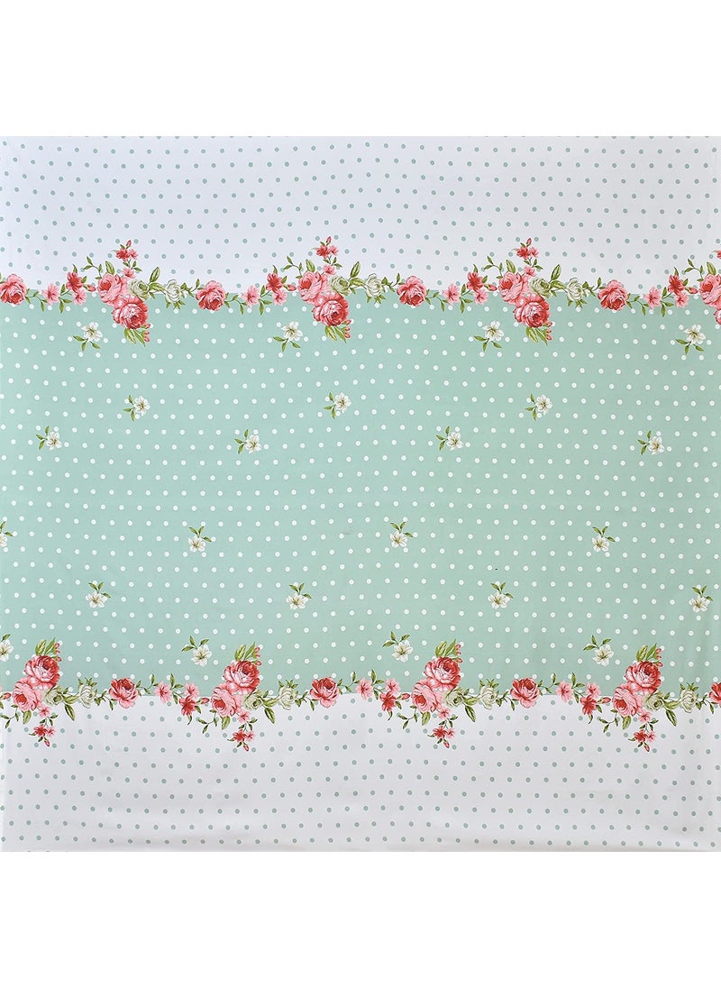 Festival Home Furnishings Microfibre Fabric 5D Diwan Covers Set of 2 Bolster Covers 1 Bedsheet 5 Cushion Covers Standard Size Green