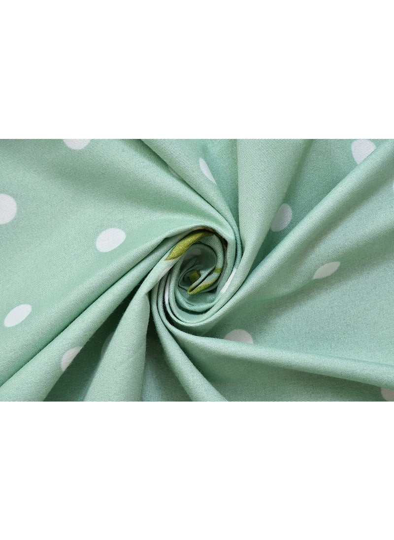 Festival Home Furnishings Microfibre Fabric 5D Diwan Covers Set of 2 Bolster Covers 1 Bedsheet 5 Cushion Covers Standard Size Green