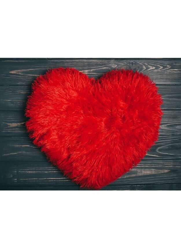 PICKKART Small Heart Cushions Multicolor Fur Heart Pillow 8 Different Colors
