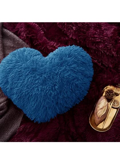 PICKKART Small Heart Cushions Multicolor Fur Heart Pillow 8 Different Colors
