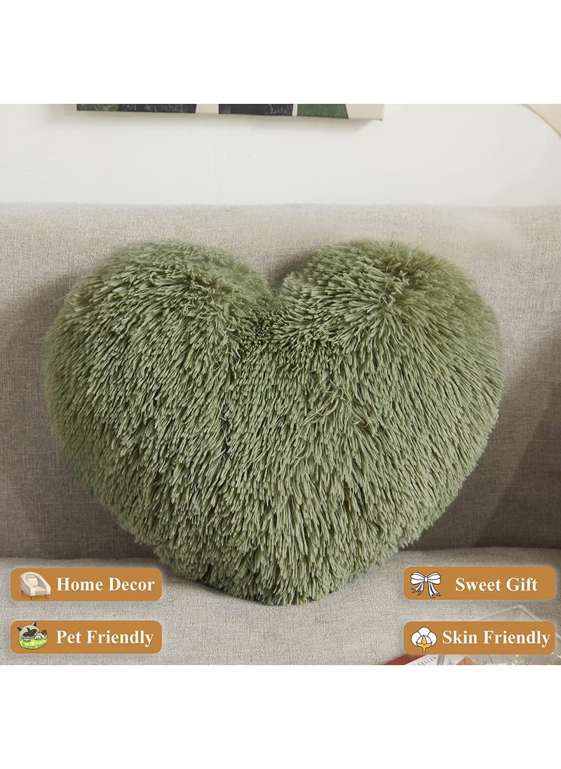 PICKKART Small Heart Cushions Multicolor Fur Heart Pillow 8 Different Colors