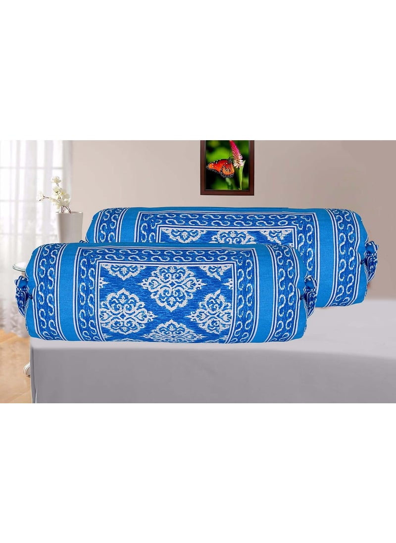 Skykross Everyday A New Thing Damask Print 100 Pure Cotton Cushion Cover Bolster Cover Set of 7 Decorative Covers for SofaBedroomLiving Room 16 16 16 32 Sky Blue