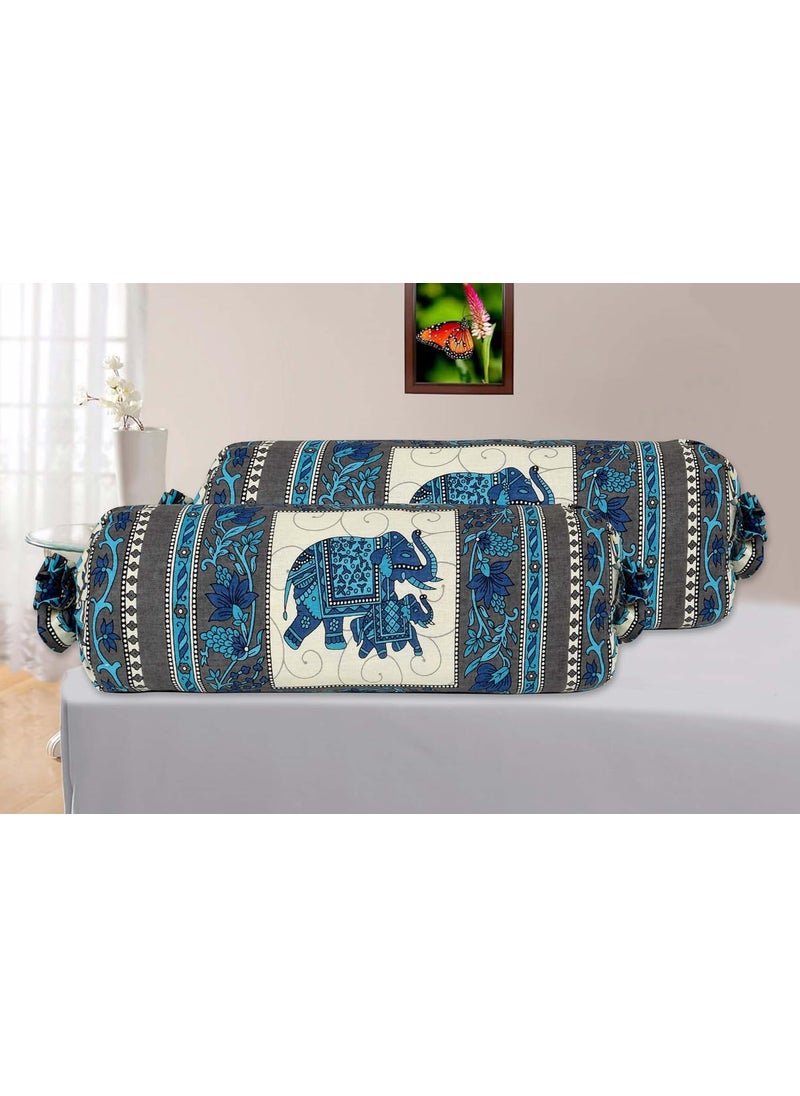 Skykross Everyday A New Thing Special Animal Print 100 Pure Cotton Cushion Cover Bolster Cover Set of 7 Decorative Covers for SofaBedroomLiving Room 16 16 16 32 Blue