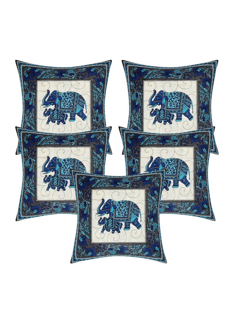 Skykross Everyday A New Thing Special Animal Print 100 Pure Cotton Cushion Cover Bolster Cover Set of 7 Decorative Covers for SofaBedroomLiving Room 16 16 16 32 Blue