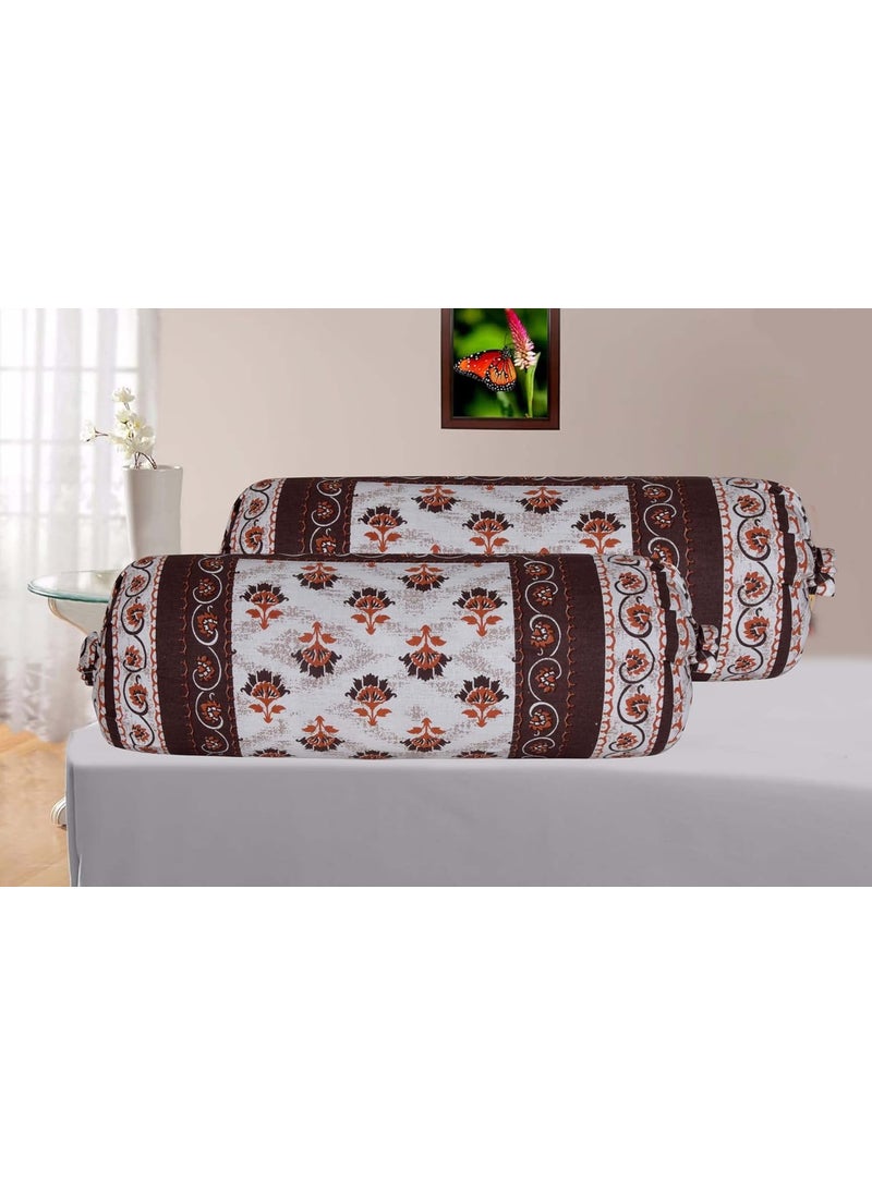 Skykross Everyday A New Thing Flora Print 100 Pure Cotton Cushion Cover Bolster Cover Set of 7 Decorative Covers for SofaBedroomLiving Room 16 16 16 32 Brown